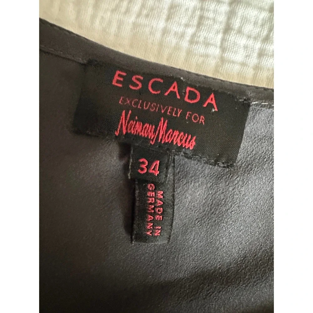 Vintage ESCADA Neiman Marcus 100% Silk Abstract Print Mini Skirt 34 XS